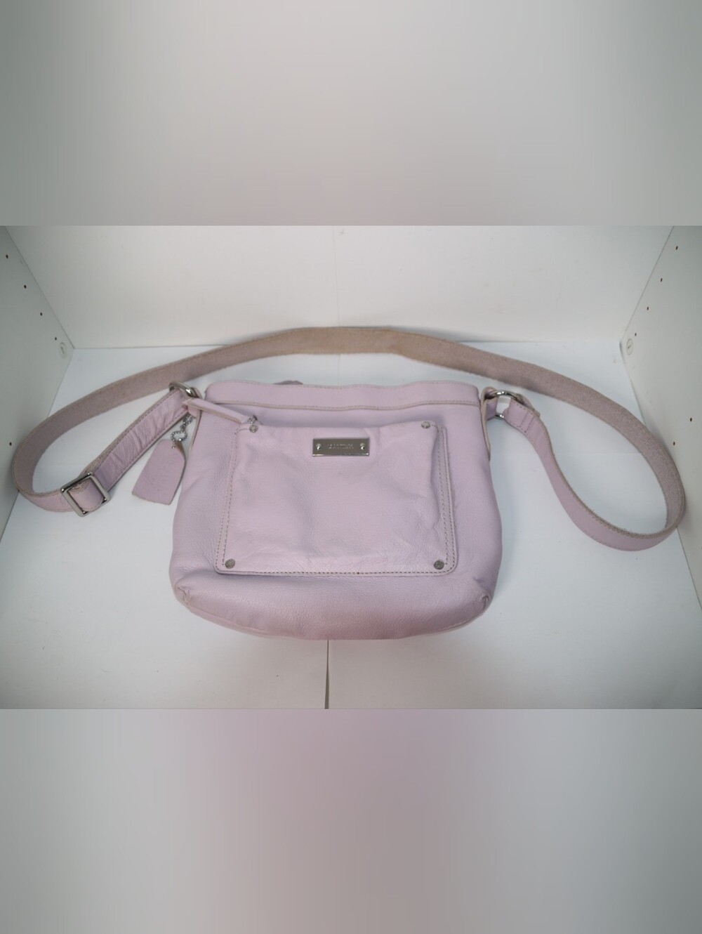 Danier Light Pink Leather Crossbody Bag